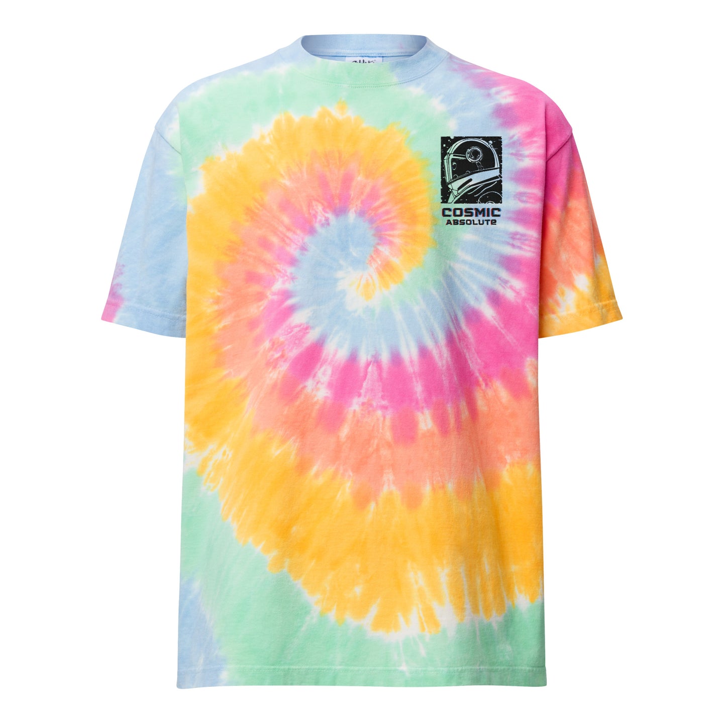 Cosmic Absolute Oversized Tie-Dye T-Shirt | Retro Futurism Activewear |
