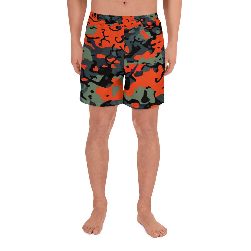 ORANGE CAMO Athletic Long Shorts