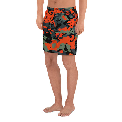 ORANGE CAMO Athletic Long Shorts