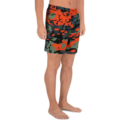 ORANGE CAMO Athletic Long Shorts