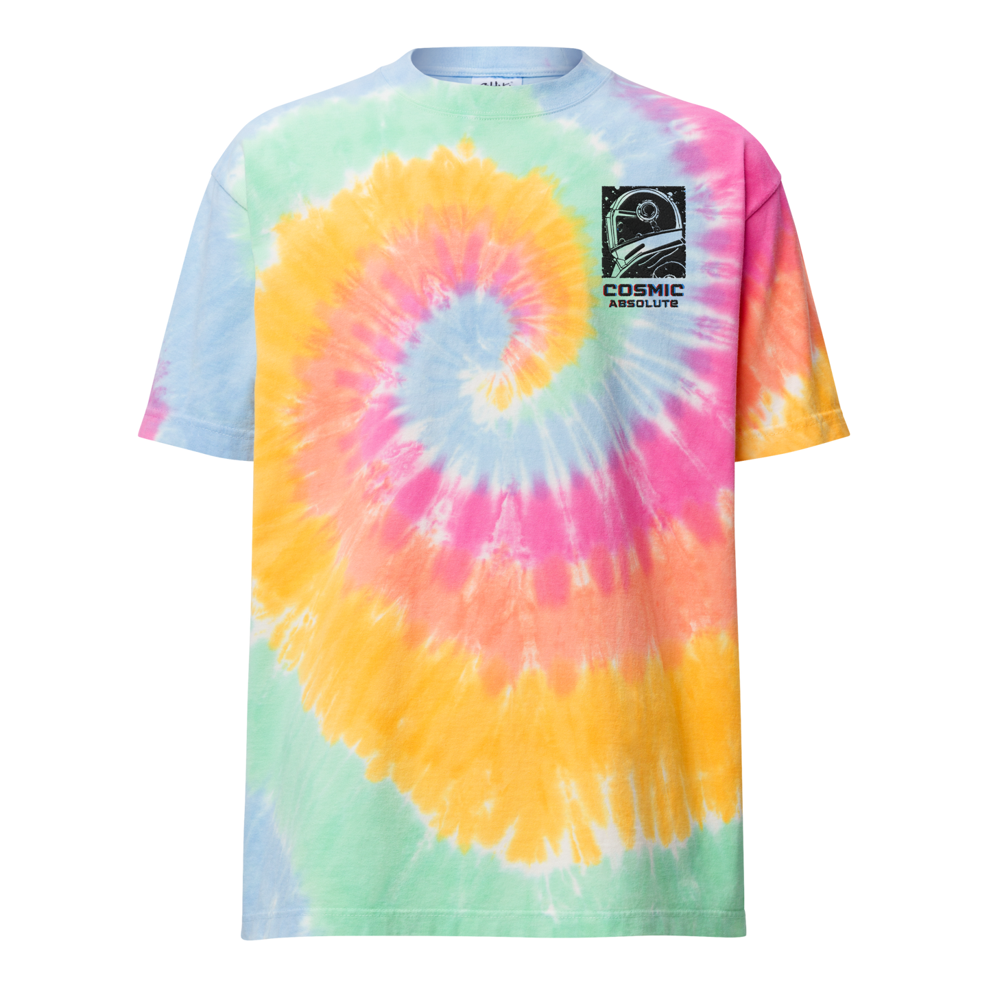 Cosmic Absolute Oversized Tie-Dye T-Shirt | Retro Futurism Activewear |